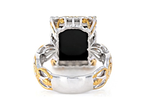 Green Grizzly Emerald Rhodium & 24K Yellow Gold Over