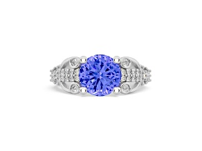 14K White Gold Tanzanite and Diamond Ring 1.93 ctw