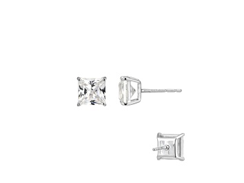 White Cubic Zirconia Rhodium Over Sterling Silver Earrings 2.52ctw