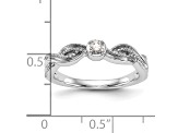 Rhodium Over 14K White Gold First Promise Diamond Promise/Engagement Ring 0.10ctw