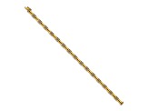 14k Yellow Gold and Rhodium Over 14k Yellow Gold Diamond Bamboo Design Bracelet