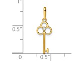 14K Yellow Gold Cubic Zirconia Key Pendant