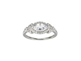 White Cubic Zirconia Rhodium Over Sterling Silver Ring 1.43ctw