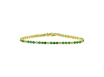 3.09ctw Emerald and Diamond Bracelet in 14k Yellow Gold