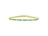3.09ctw Emerald and Diamond Bracelet in 14k Yellow Gold