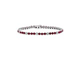 3.09ctw Ruby and Diamond  Bracelet in 14k White Gold