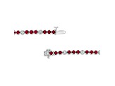 3.09ctw Ruby and Diamond  Bracelet in 14k White Gold