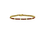 3.09ctw Ruby and Diamond Bracelet in 14k Yellow Gold