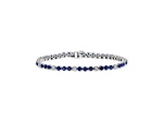 3.09ctw Sapphire and Diamond Bracelet in 14k White Gold