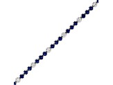 3.09ctw Sapphire and Diamond Bracelet in 14k White Gold