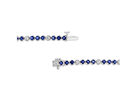 3.09ctw Sapphire and Diamond Bracelet in 14k White Gold