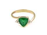 1.48Ctw Emerald with 0.15Ctw Diamond Ring in 14K YG