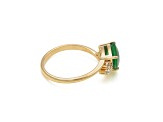 1.48Ctw Emerald with 0.15Ctw Diamond Ring in 14K YG