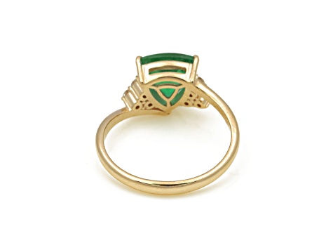 1.48Ctw Emerald with 0.15Ctw Diamond Ring in 14K YG