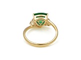 1.48Ctw Emerald with 0.15Ctw Diamond Ring in 14K YG