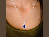 14K White Gold Tanzanite and Diamond Pendant 1.23ctw