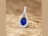 14K White Gold Tanzanite and Diamond Pendant 1.23ctw