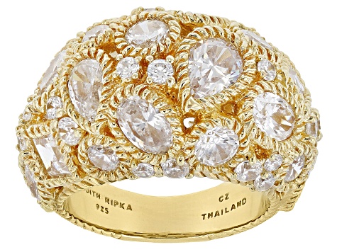 Judith Ripka 8.30ctw Bella Luce® Diamond Simulant 14K Gold Clad Dome Ring