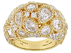 Judith Ripka 8.30ctw Bella Luce® Diamond Simulant 14K Gold Clad Dome Ring