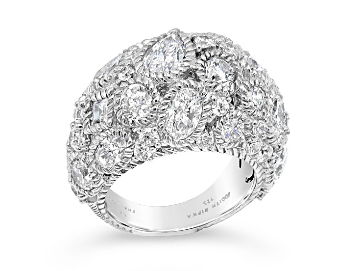 Judith Ripka 13.58ctw Bella Luce Diamond Simulant Rhodium Over Sterling Silver Dome Ring