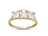 Lab Created White Sapphire 3-Stone 10K Yellow Gold Ring 1.85ctw