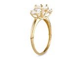 Lab Created White Sapphire 3-Stone 10K Yellow Gold Ring 1.85ctw