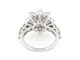White Lab-Grown Diamond 14k White Gold Flower Ring 4.00ctw