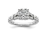 Rhodium Over 14K White Gold Lab Grown Diamond VS/SI GH, Cluster Ring 0.988ctw