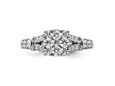 Rhodium Over 14K White Gold Lab Grown Diamond VS/SI GH, Cluster Ring 0.988ctw