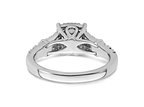 Rhodium Over 14K White Gold Lab Grown Diamond VS/SI GH, Cluster Ring 0.988ctw