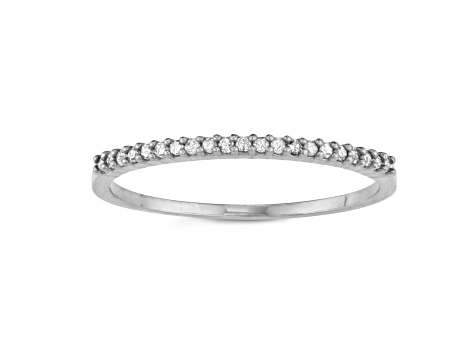 White Diamond 10K White Gold Diamond Band Ring 0.10ctw