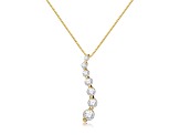 White Cubic Zirconia 14k Yellow Gold Pendant With Chain 0.50ctw