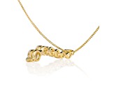 White Cubic Zirconia 14k Yellow Gold Pendant With Chain 0.50ctw