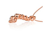 White Cubic Zirconia 14k Rose Gold Pendant With Chain 0.50ctw