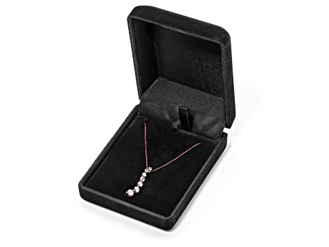 White Cubic Zirconia 14k Rose Gold Pendant With Chain 0.50ctw