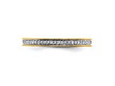 14K Yellow Gold Over Sterling Silver Stackable Expressions and Diamonds Ring 0.195ctw