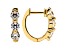 White Cubic Zirconia 14k Yellow Gold Hoops With Velvet Gift Box 0.50ctw