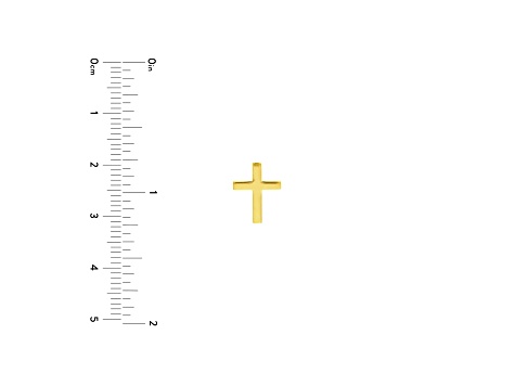 10K Yellow Gold 8.45mm Cross Post Earrings with Stud Back