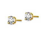 14K Yellow Gold Certified Lab Grown Diamond 1ct. VS/SI GH+, 4-Prong Earrings