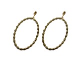 Off Park® Collection, Gold Tone Champagne Crystal Oval Earring.