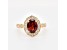 Oval Garnet and Cubic Zirconia 14K Yellow Gold Over Sterling Silver Ring