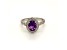 Oval Amethyst and Cubic Zirconia 14K Rose Gold Over Sterling Silver Ring