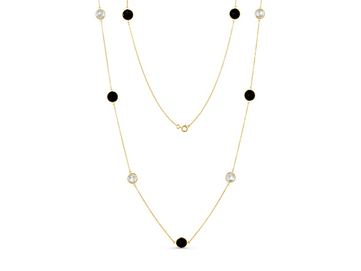 Black Spinel 14k Yellow Gold 34" Necklace 31.93ctw