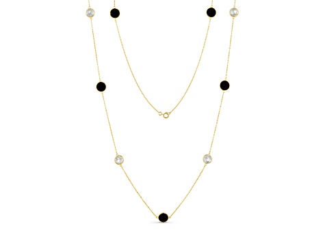 Black Spinel 14k Yellow Gold 34" Necklace 31.93ctw