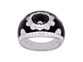 Judith Ripka 2.7ctw Black Spinel and Bella Luce Diamond Simulant Rhodium Over Sterling Silver Ring