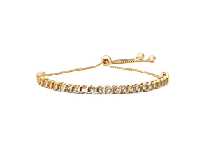1.08ctw Lab Created Spinel 14K Yellow Gold Over Sterling Silver Bolo Bracelet
