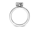 Sterling Silver Stackable Expressions Heart Diamond Ring 0.122ctw