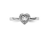 Sterling Silver Stackable Expressions Heart Diamond Ring 0.122ctw