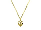 Judith Ripka 1.05ctw Bella Luce® Diamond Simulant 14k Yellow Gold Clad Heart Necklace