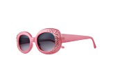 Pink Crystal Oval Frame Sunglasses